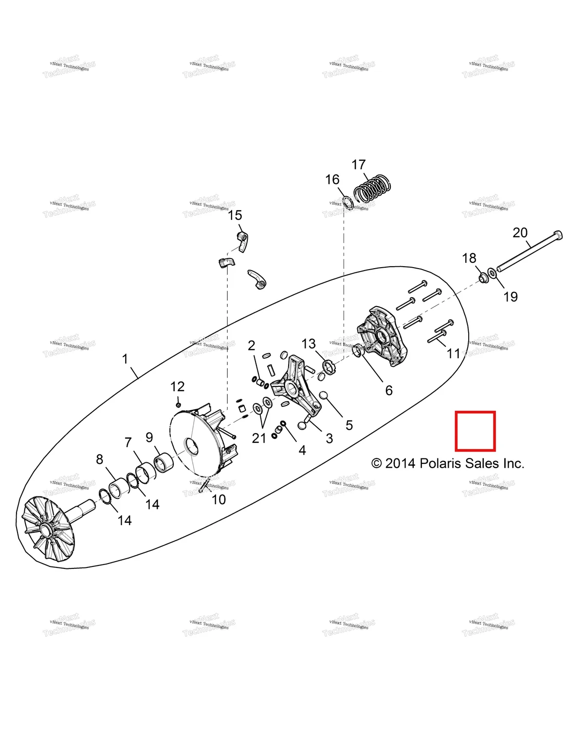 Деталь 1323098 на схеме узла Drive Train, Primary Clutch