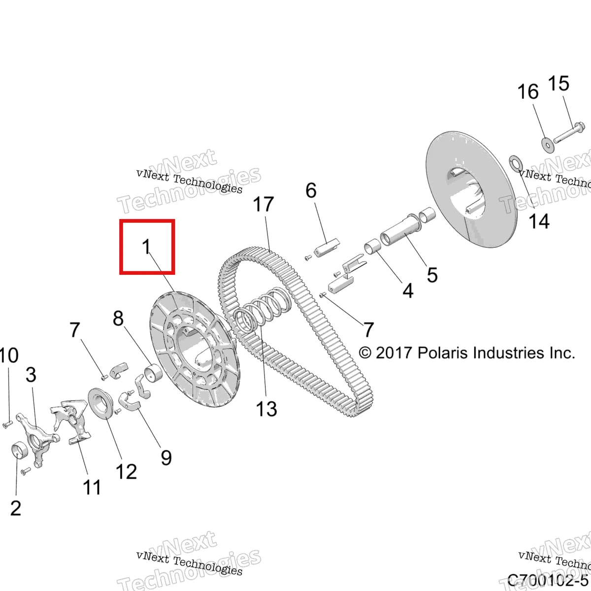 Деталь 1323394 на схеме узла Drive Train, Secondary Clutch