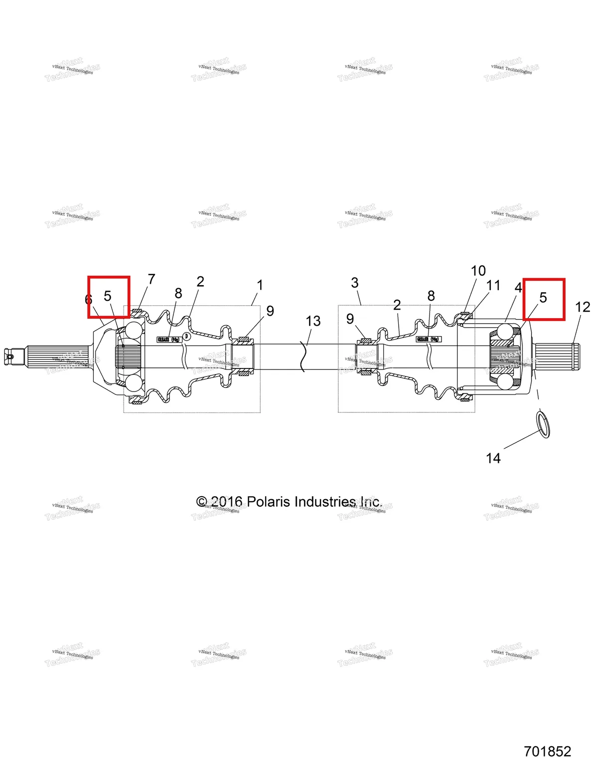 Деталь 1332542 на схеме узла Drive Train, Front Drive Shaft