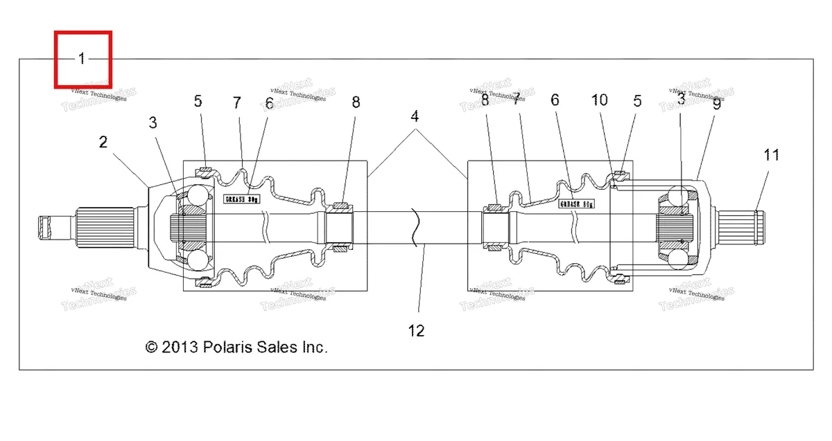 Деталь 1332637 на схеме узла Drive Train, Front Half Shaft