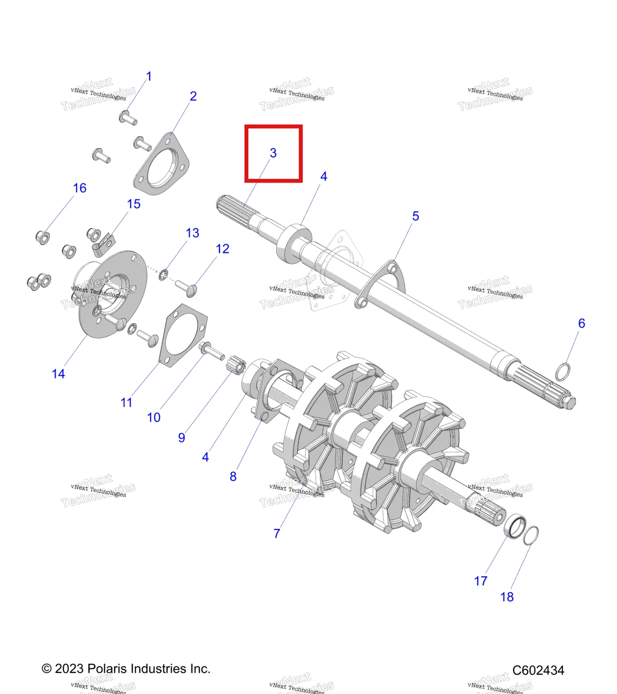 Деталь 1332854 на схеме узла Drive Train, Jackshaft & Driveshaft