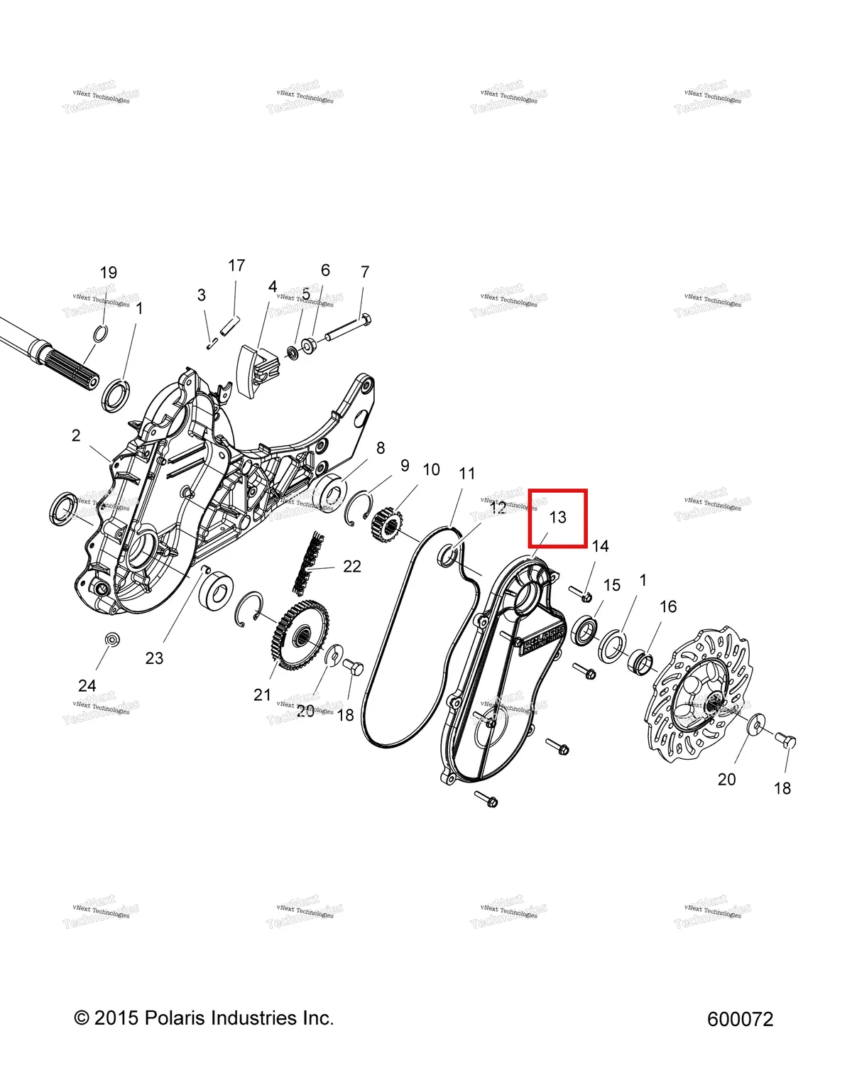 Деталь 1333256 на схеме узла Drive Train, Chaincase All Options Option