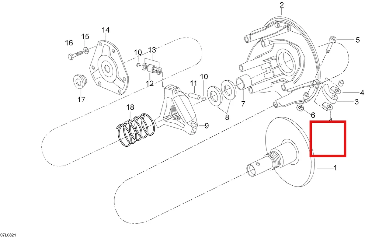 Деталь 140023 (Втулка) на схеме узла 05- Drive Pulley