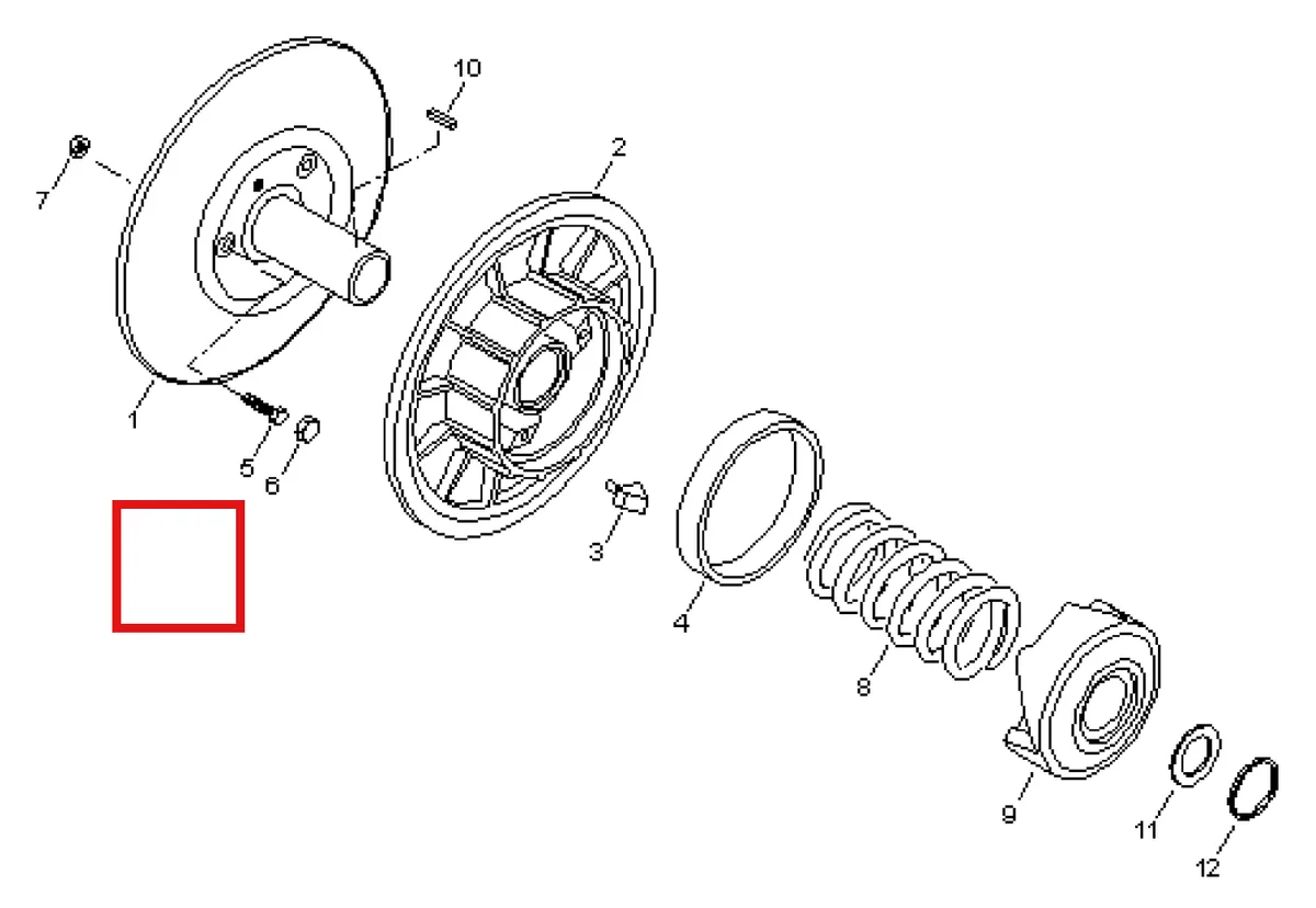 Деталь 140050 (Деталь Fixed Half Pulley) на схеме узла 05- Driven Pulley