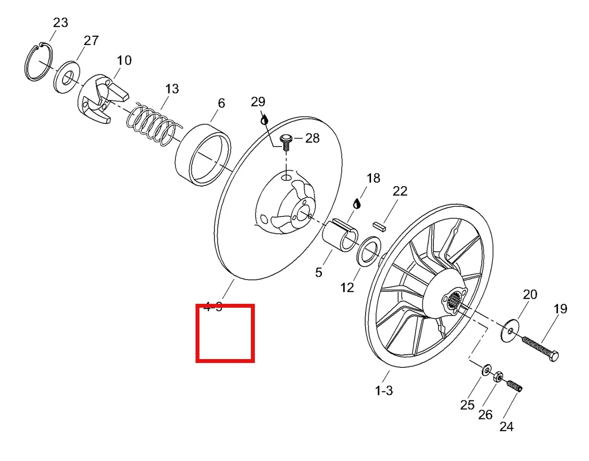 Деталь 140059 (Деталь Sliding Pulley Assy. Includes Items 4 Thru 9) на схеме узла 05- Driven Pulley