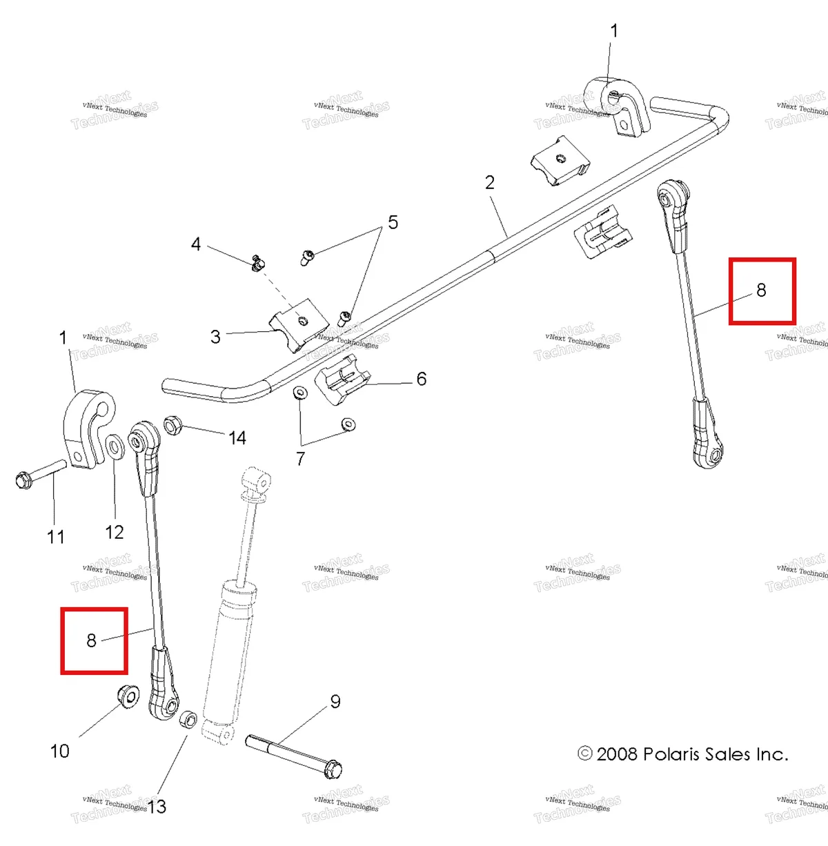 Деталь 1521115 на схеме узла Suspension, Stabilizer Bar, Front All Options