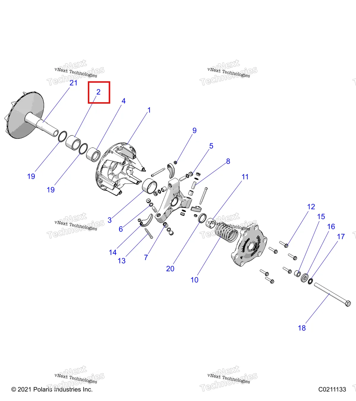 Деталь 1521667 на схеме узла Drive Train, Primary Clutch