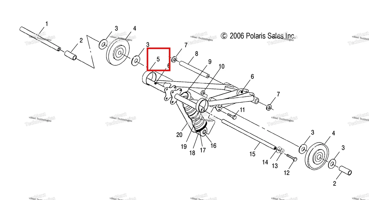 Деталь 1541978-067 (Сварной FRT TORQ рычаг HD LX ECOAT Polaris Widetrak LX (2006) (1541978-067)) на схеме узла Torque Arm, Front