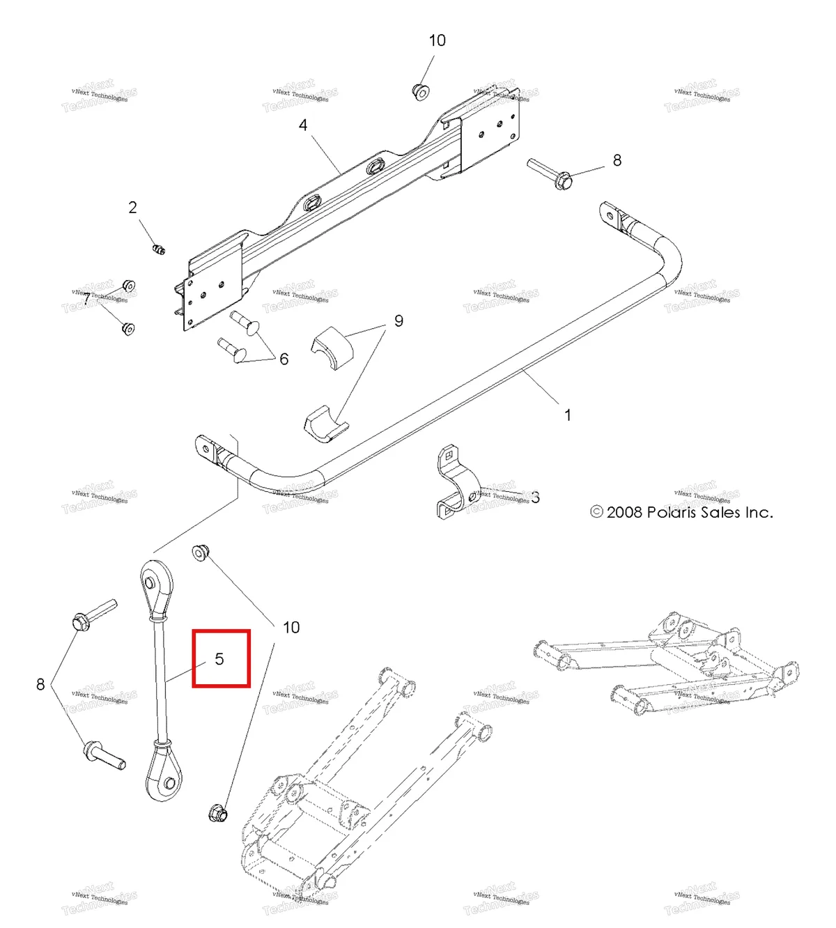 Деталь 1542601 на схеме узла Suspension, Stabilizer Bar, Rear