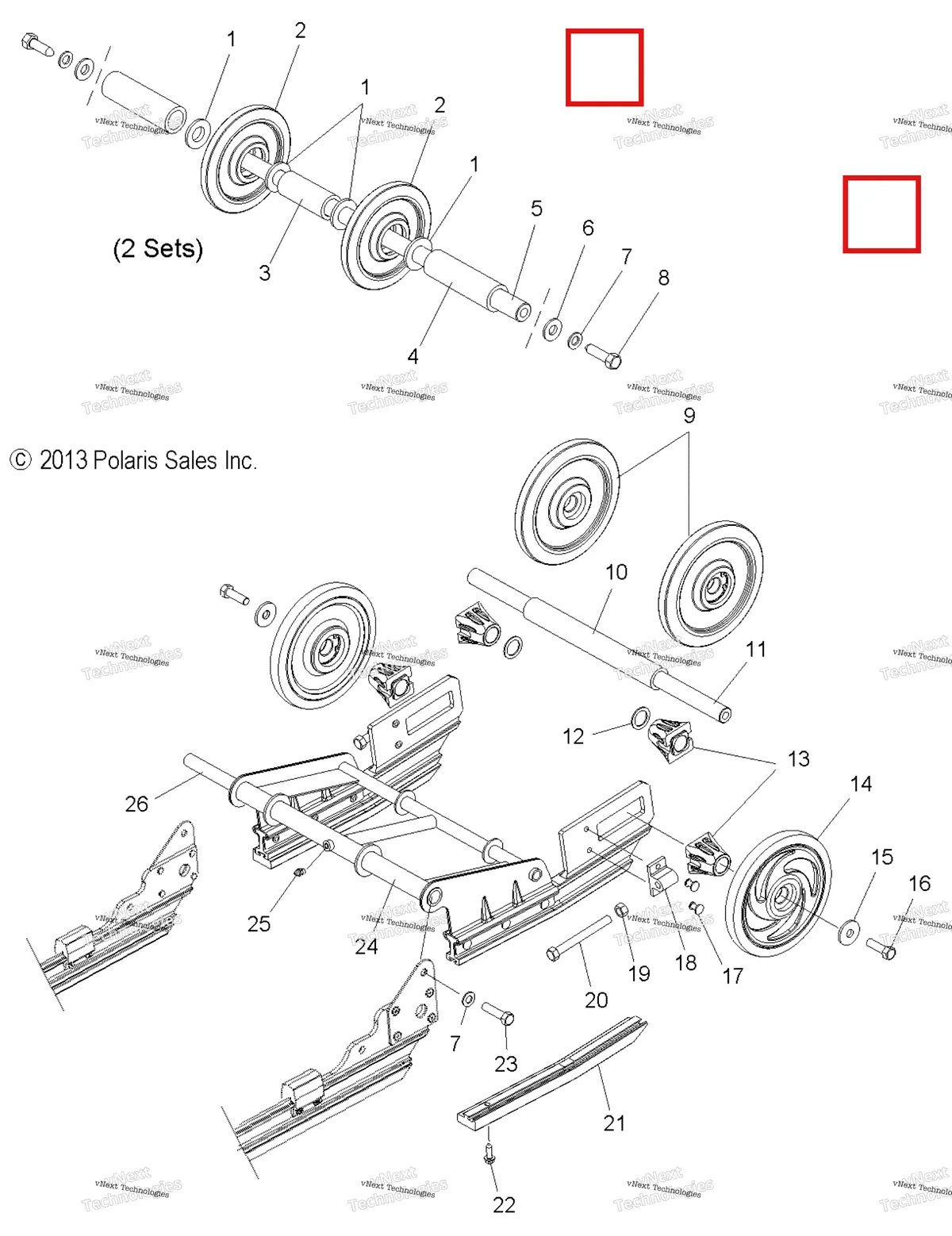 Деталь 1543021 (Багажник WHEL включает 1 3 Polaris Widetrak LX (2006) (1543021)) на схеме узла Suspension Extension
