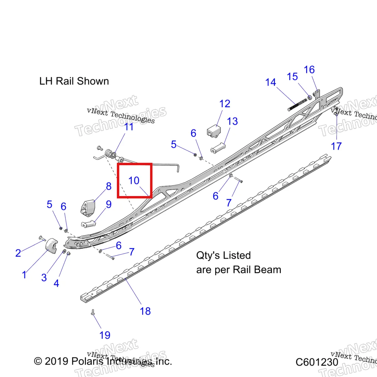 Деталь 1544263-630 на схеме узла Suspension, Rail Beams, Lh/Rh All Options