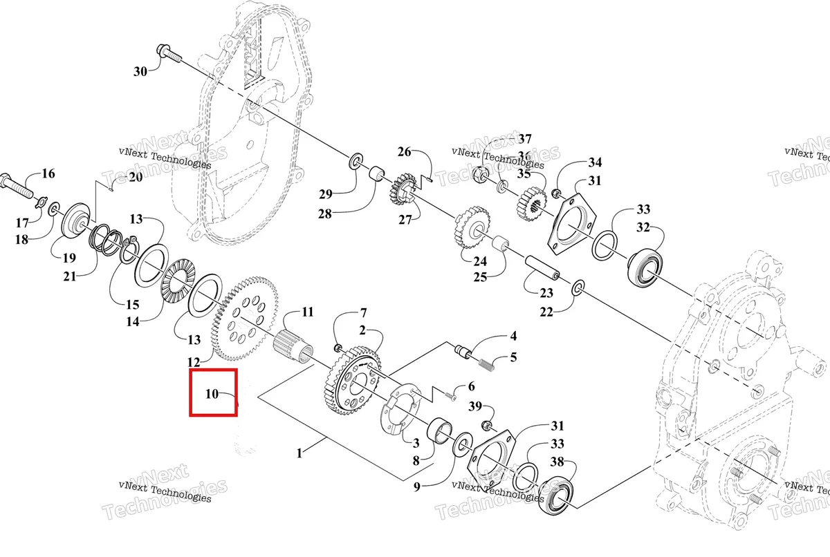 Деталь 1602-041 на схеме узла Drive/Reverse Dropcase Assembly