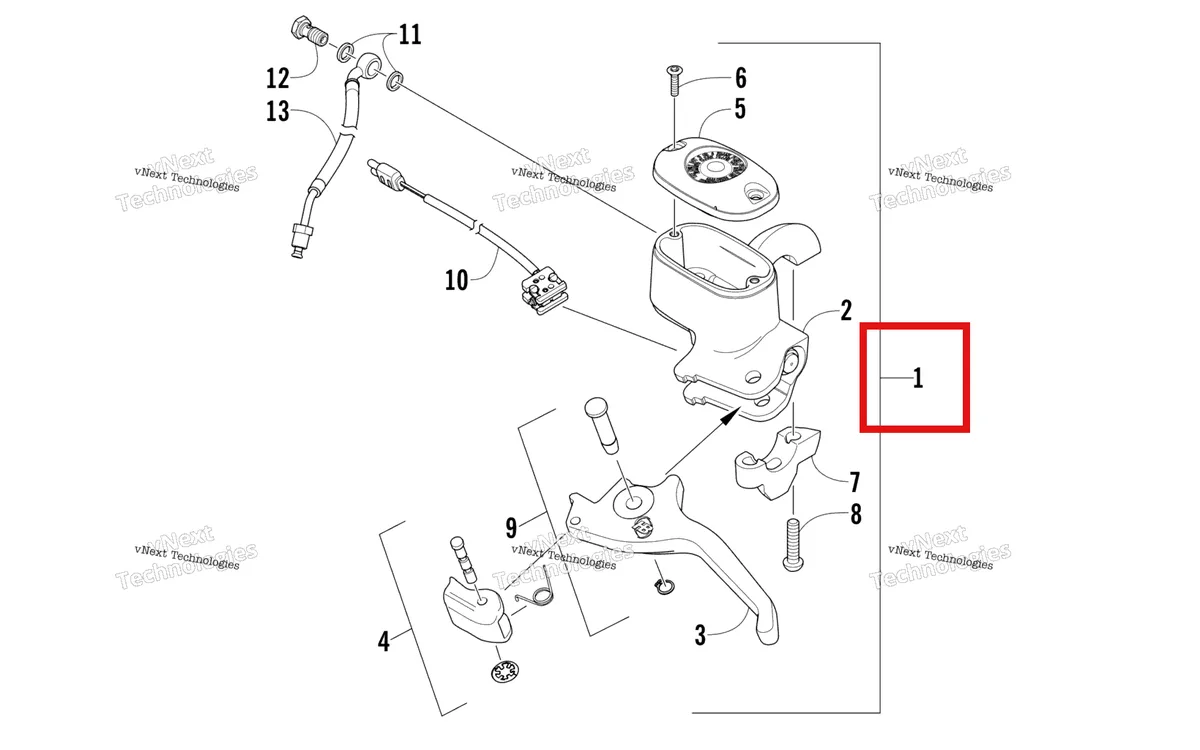 Деталь 1602-930 на схеме узла Hydraulic Brake Control Assembly
