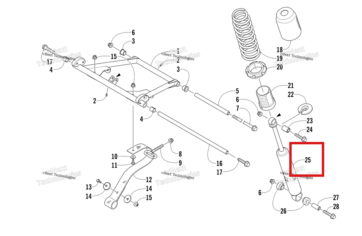 Деталь 1604-369 на схеме узла Rear Suspension Front Arm Assembly