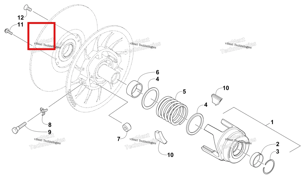 Деталь 1623-013 на схеме узла Driven Clutch