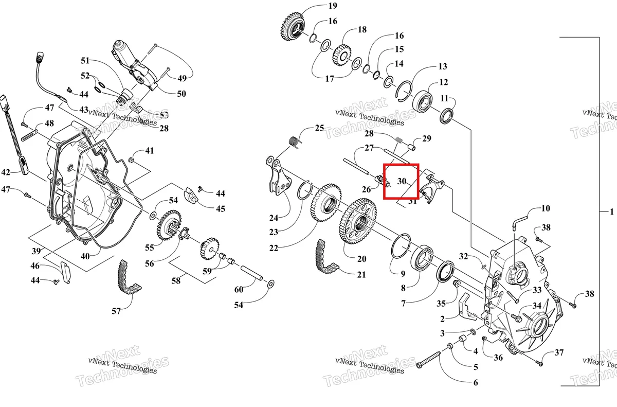Деталь 1702-299 на схеме узла Chain Case Assembly