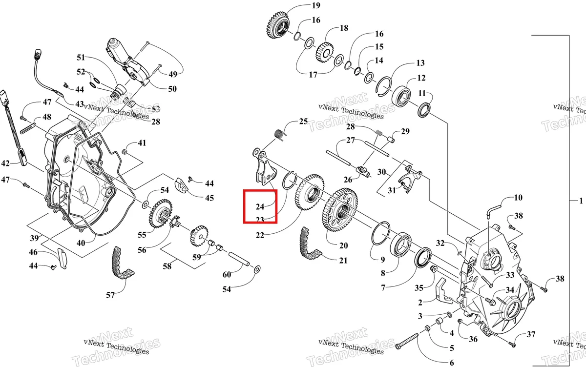 Деталь 1702-528 на схеме узла Chain Case Assembly