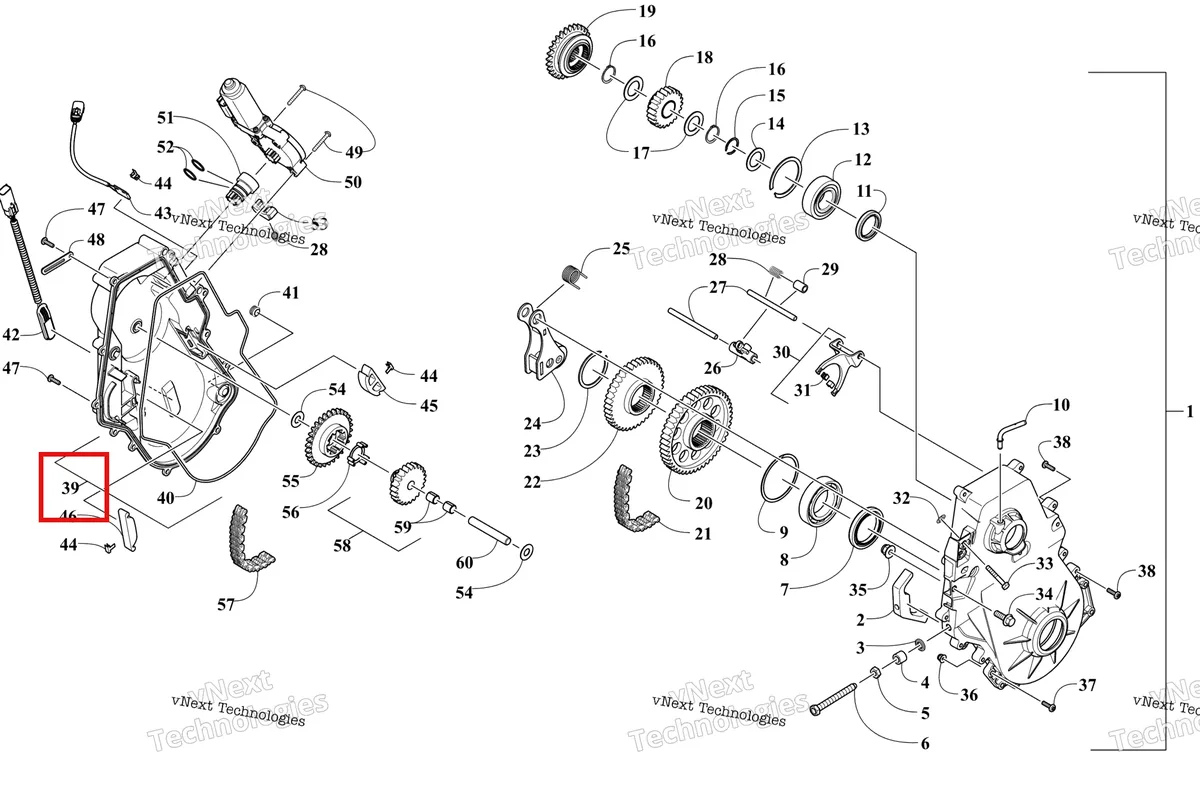 Деталь 1702-530 на схеме узла Chain Case Assembly