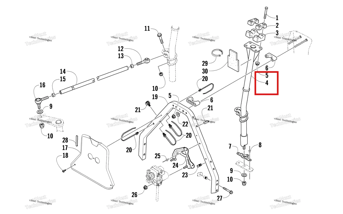 Деталь 1705-349 на схеме узла Steering Post Assembly
