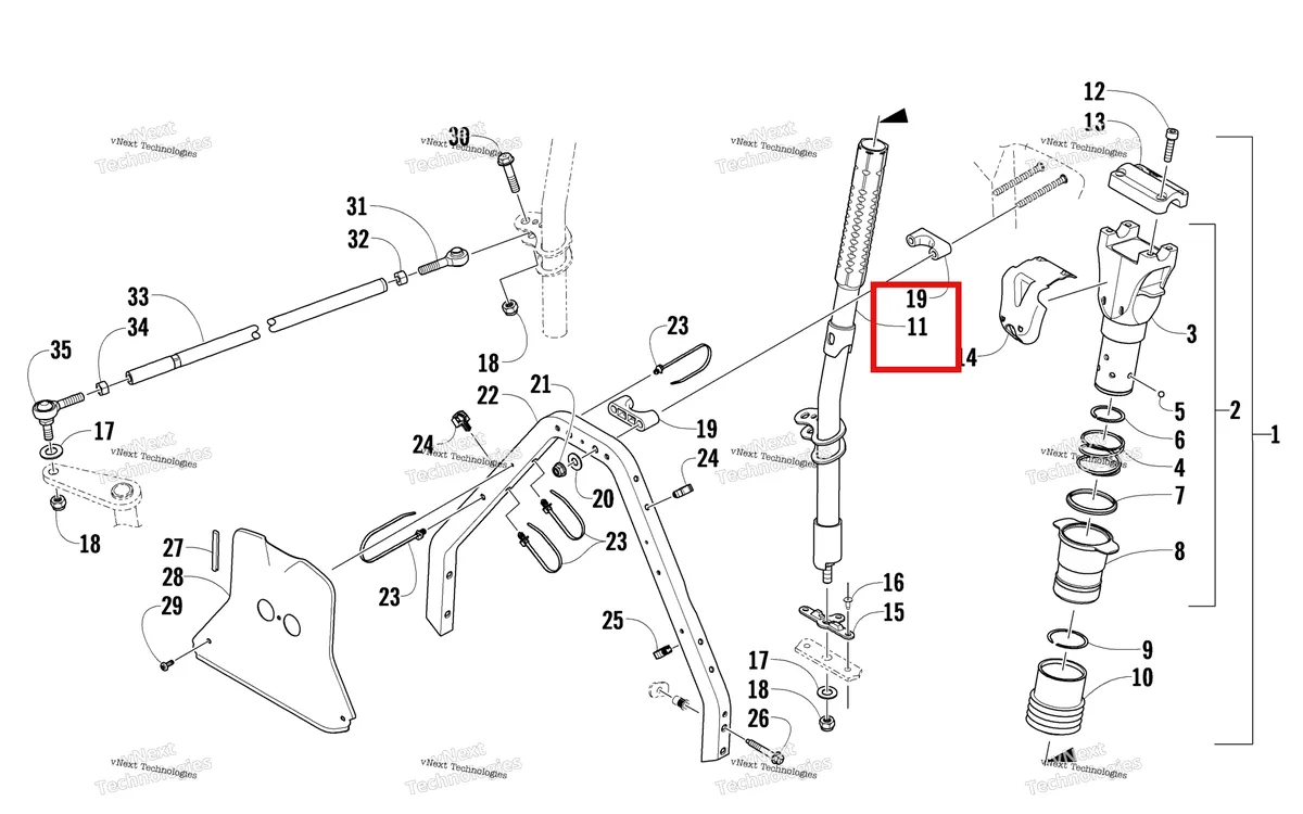 Деталь 1705-355 на схеме узла Steering Post Assembly