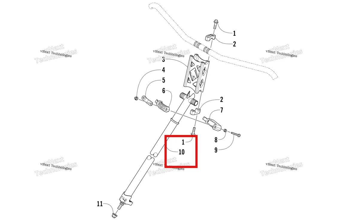 Деталь 1705-522 на схеме узла Steering Post Assembly