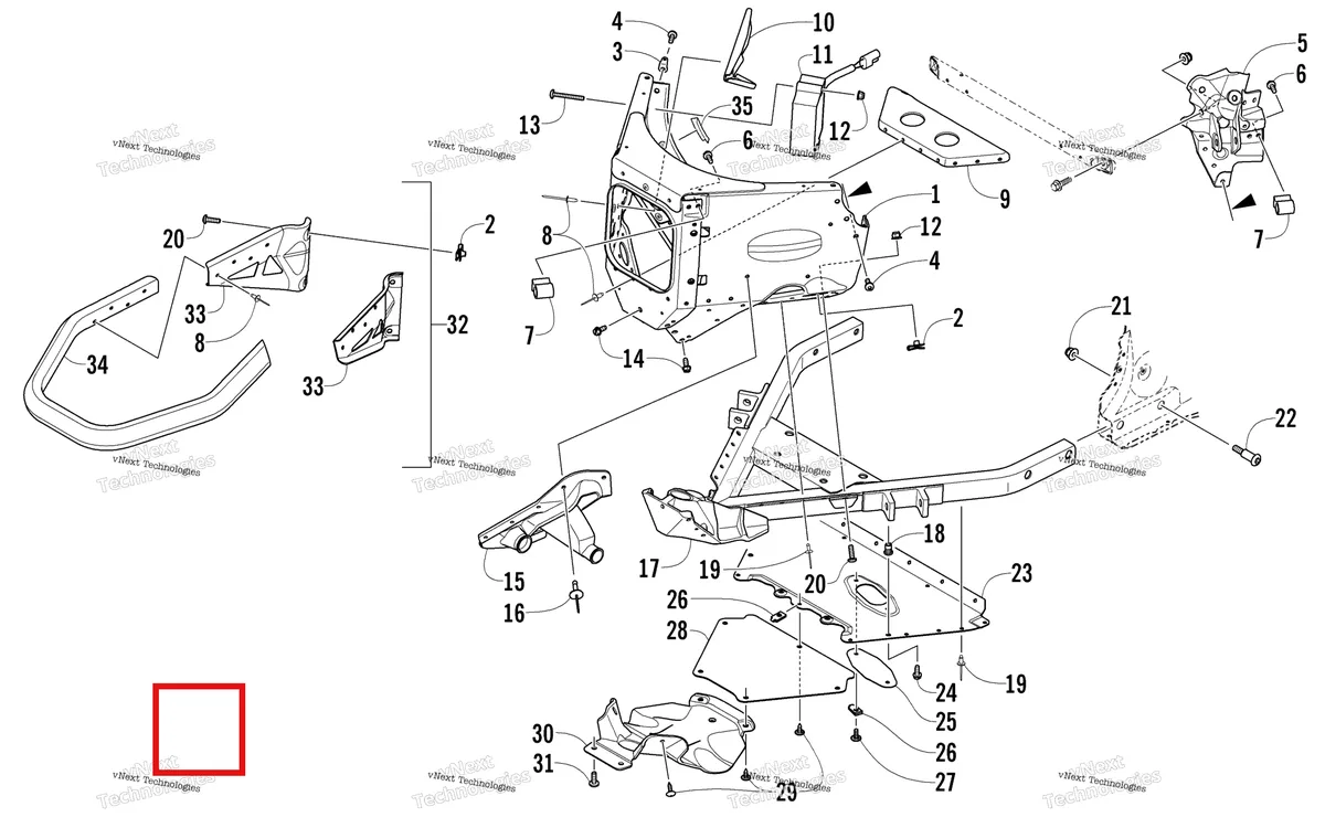 Деталь 1707-579 на схеме узла Front Bumper And Frame Assembly