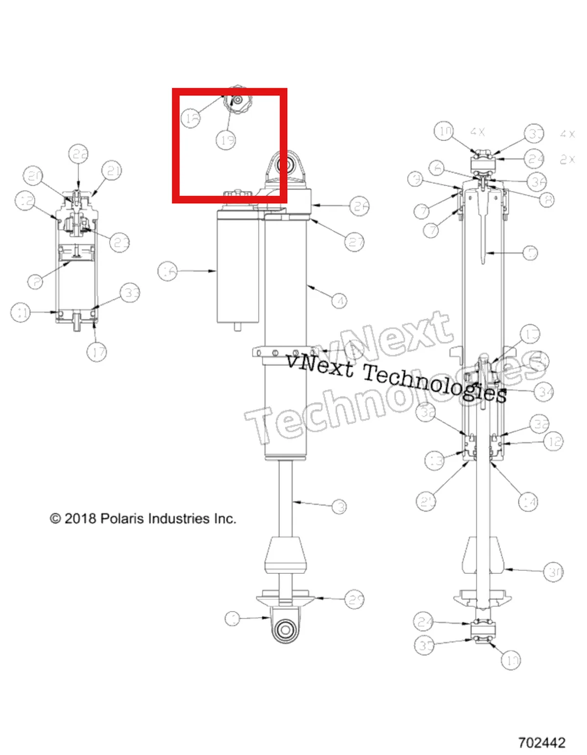 Деталь 1800128 (Пружина D TENT 10 Polaris 800 AXYS Pro RMK LE 155 (2017) (1800128)) на схеме узла Suspension, Front Shock Internals