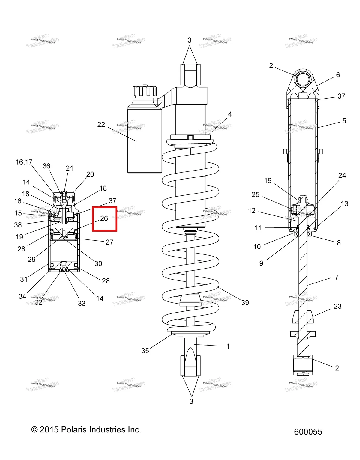 Деталь 1800355 (Поршень RES 2 620204 Polaris 800 AXYS Pro RMK LE 155 (2017) (1800355)) на схеме узла 2022 Polaris 850 RMK PRO 155 2.75