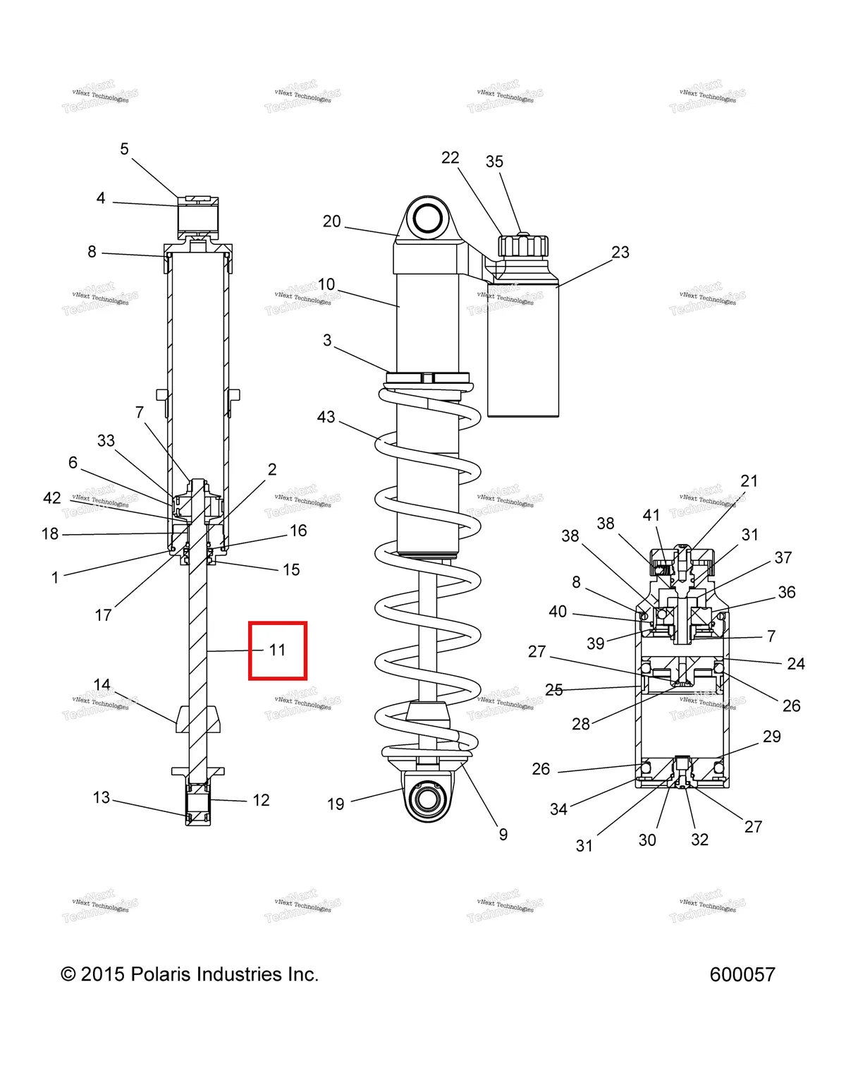 Деталь 1800732 на схеме узла Suspension, Shock, Ifs W/Reservoir All Options
