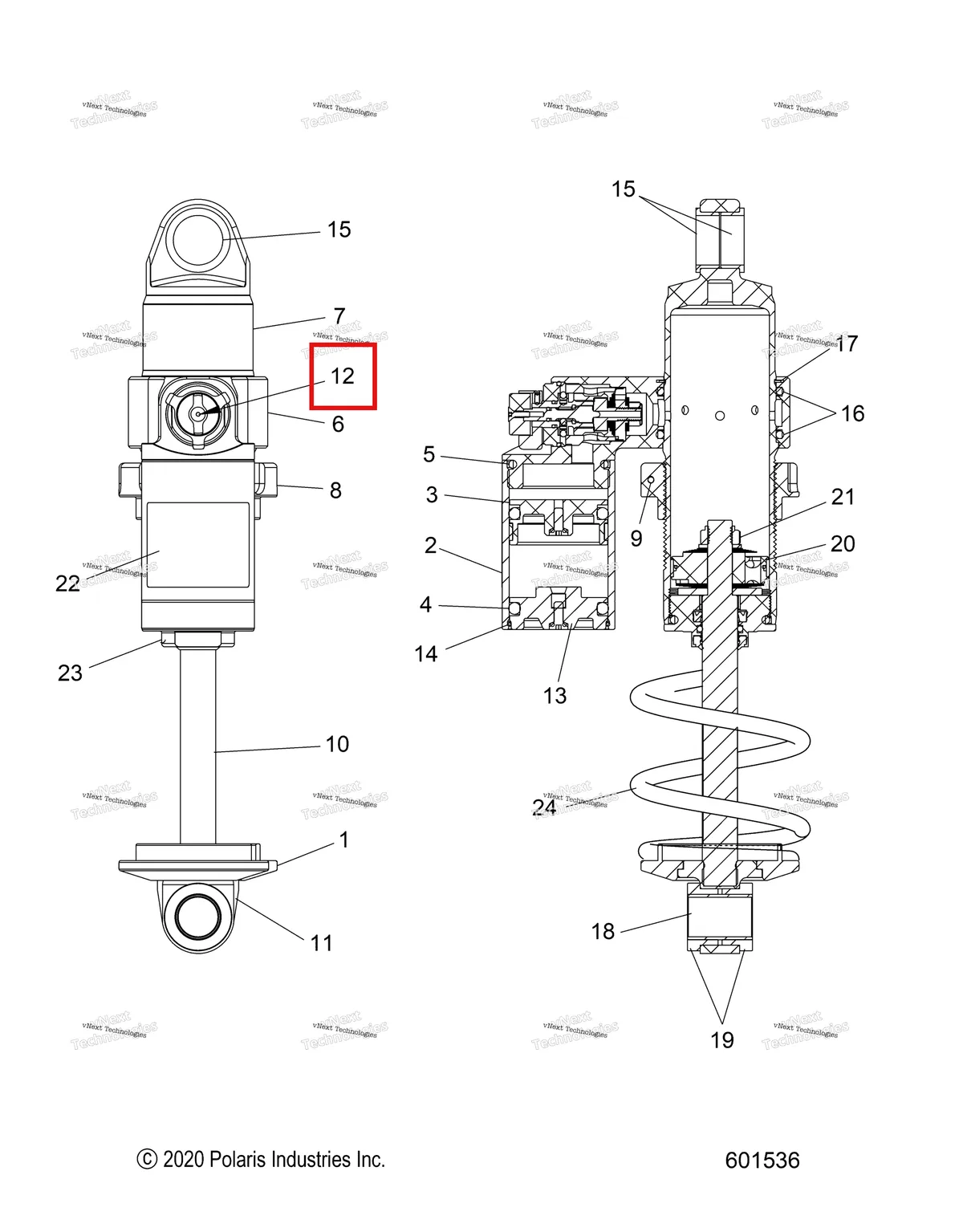 Деталь 1800735 на схеме узла Suspension, Shock, Front Track S27tlg9b