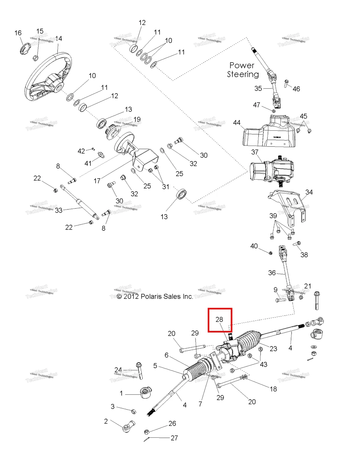 Деталь 1823706 на схеме узла Steering, Steering Asm