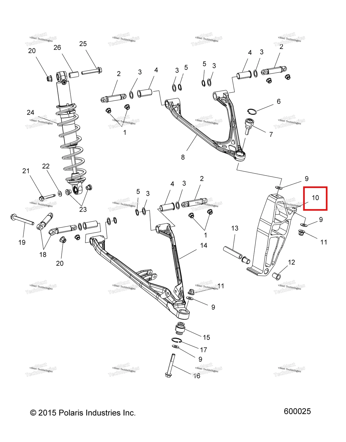 Деталь 1824040 на схеме узла Suspension, Control Arms & Spindle All Options