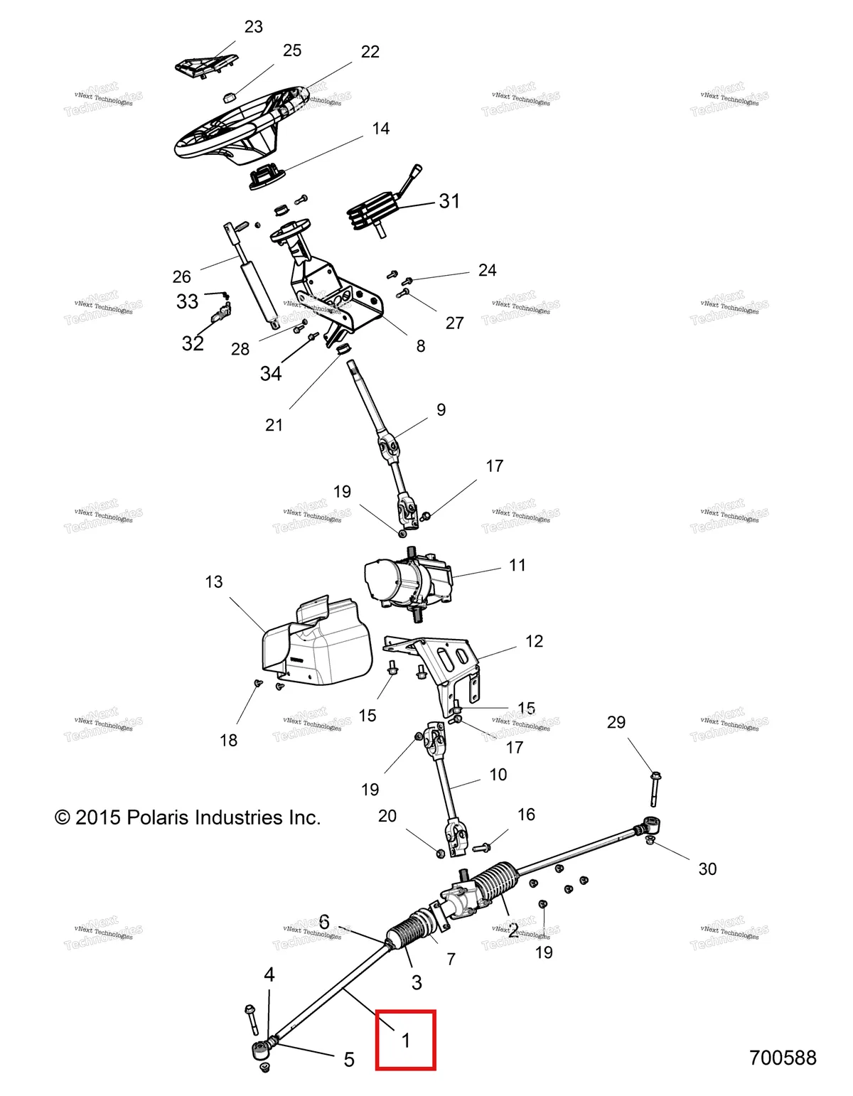 Деталь 1824205 на схеме узла Steering, Steering Asm