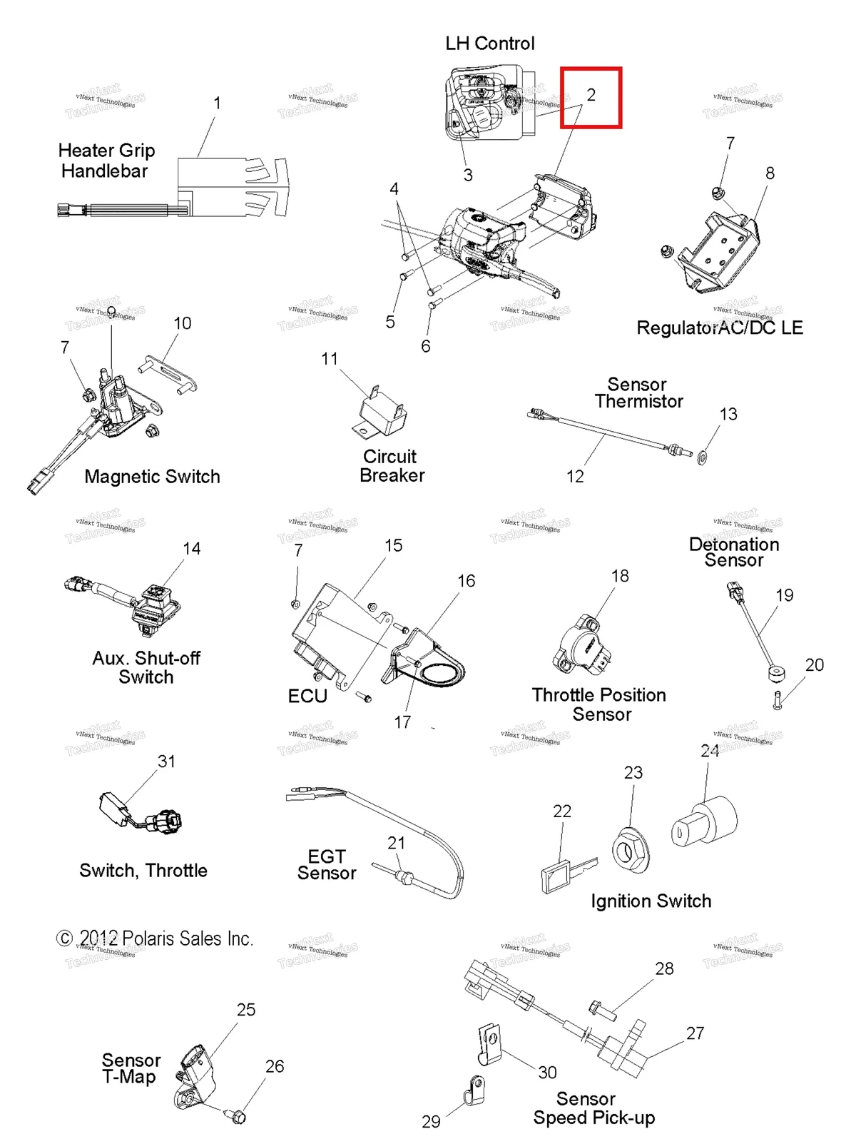 Деталь 2010370 на схеме узла Electrical, Switches, Sensors & Components