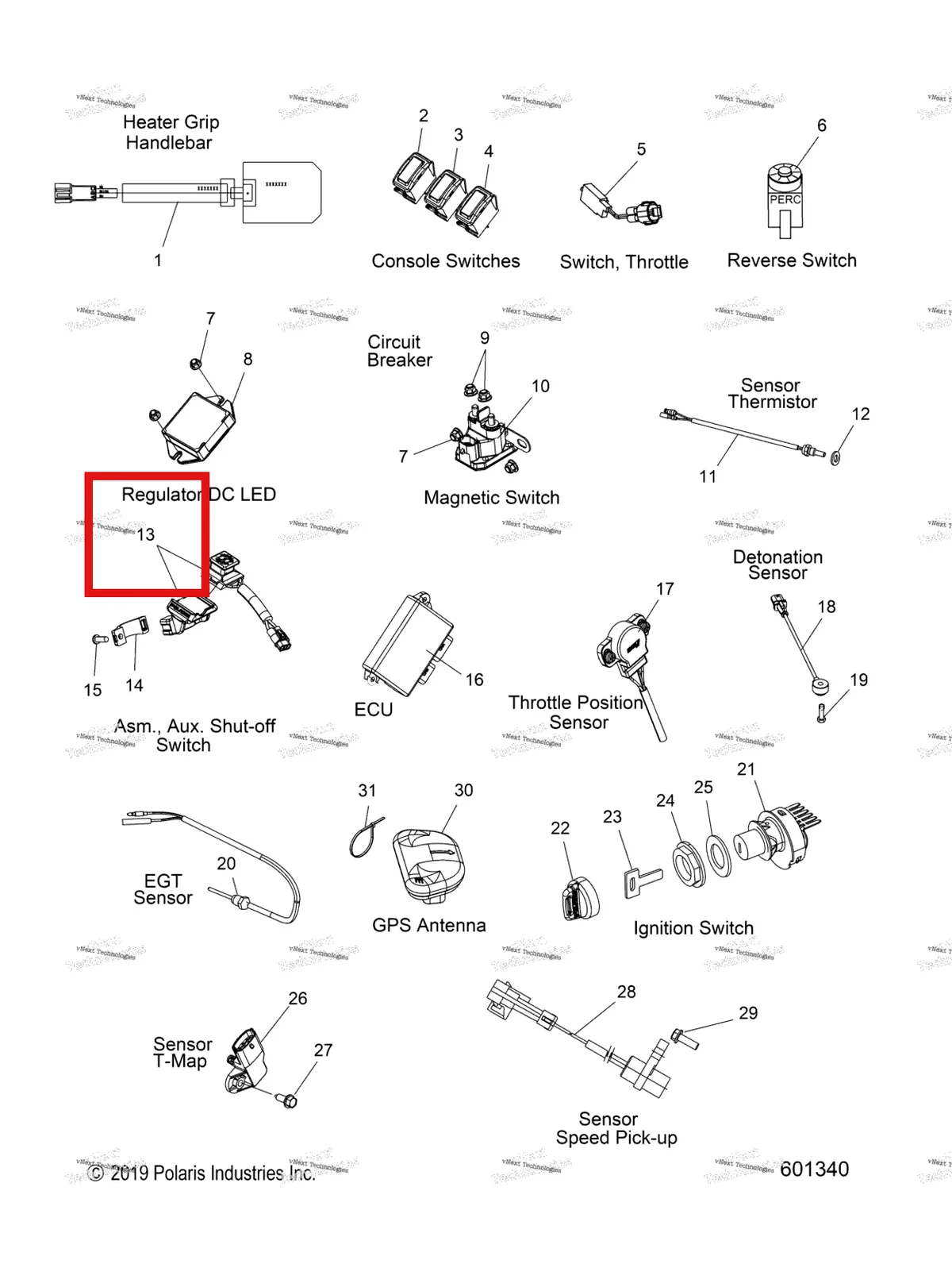 Деталь 2010427 на схеме узла Electrical, Switches, Sensors & Components