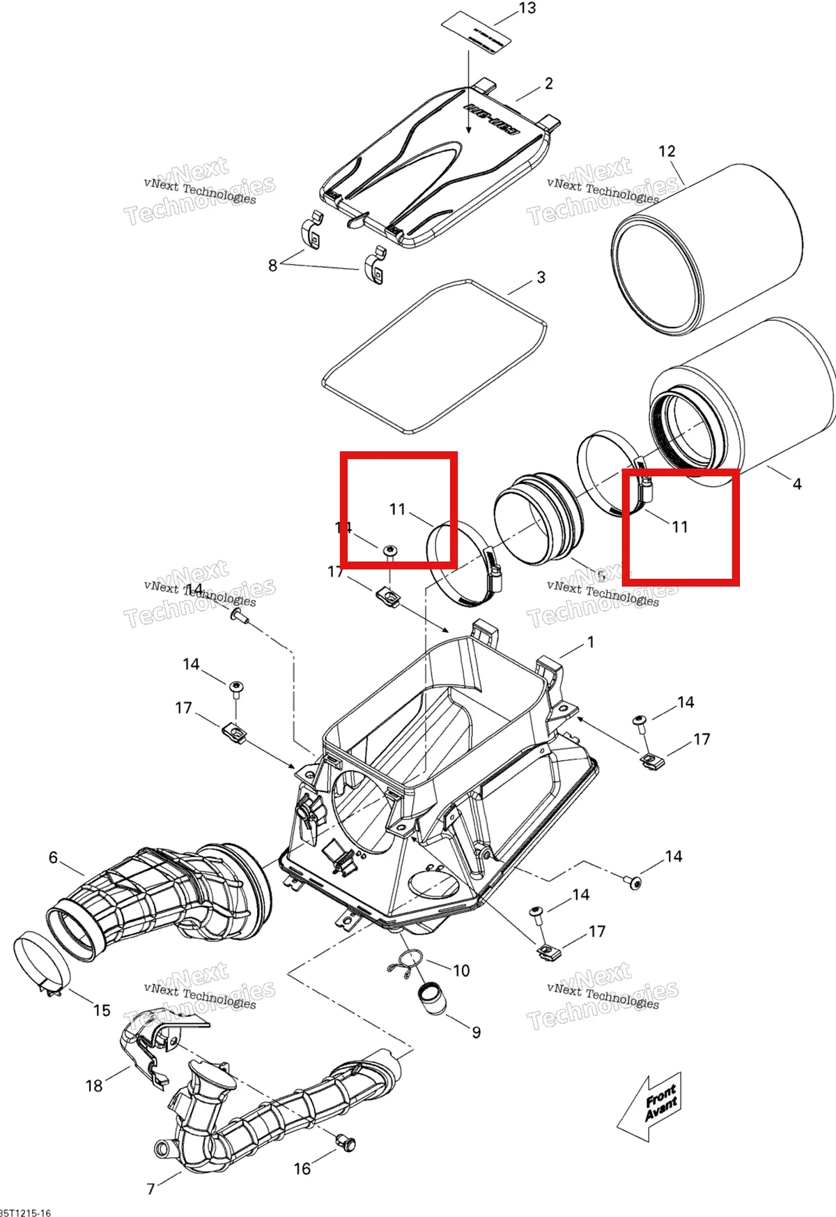 Деталь 204000079 на схеме узла 2015 Can-Am DS 450EFI STD Air Intake Silencer