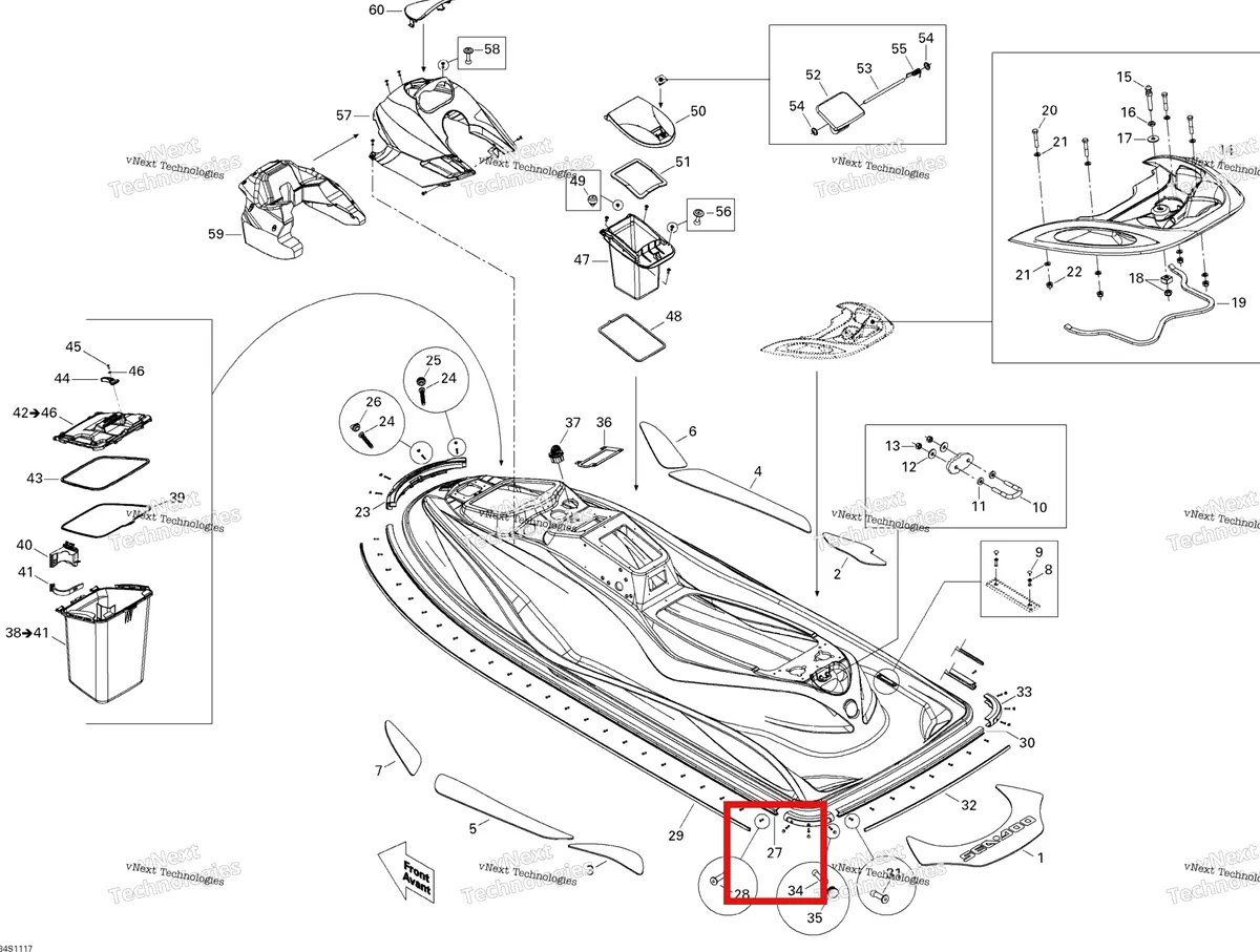Деталь 204050270 на схеме узла 2011 Sea-Doo GTS Pro 130 Body