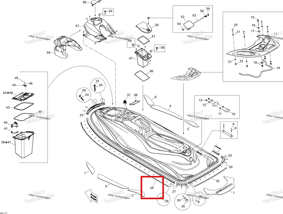 Деталь 204050271 на схеме узла 2011 Sea-Doo GTS Pro 130 Body