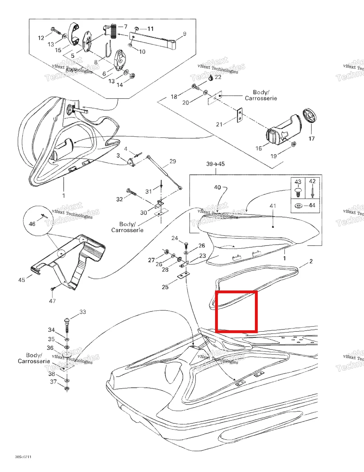 Деталь 204071673 на схеме узла 2003 Sea-Doo LRV DI, 5771 Body 3
