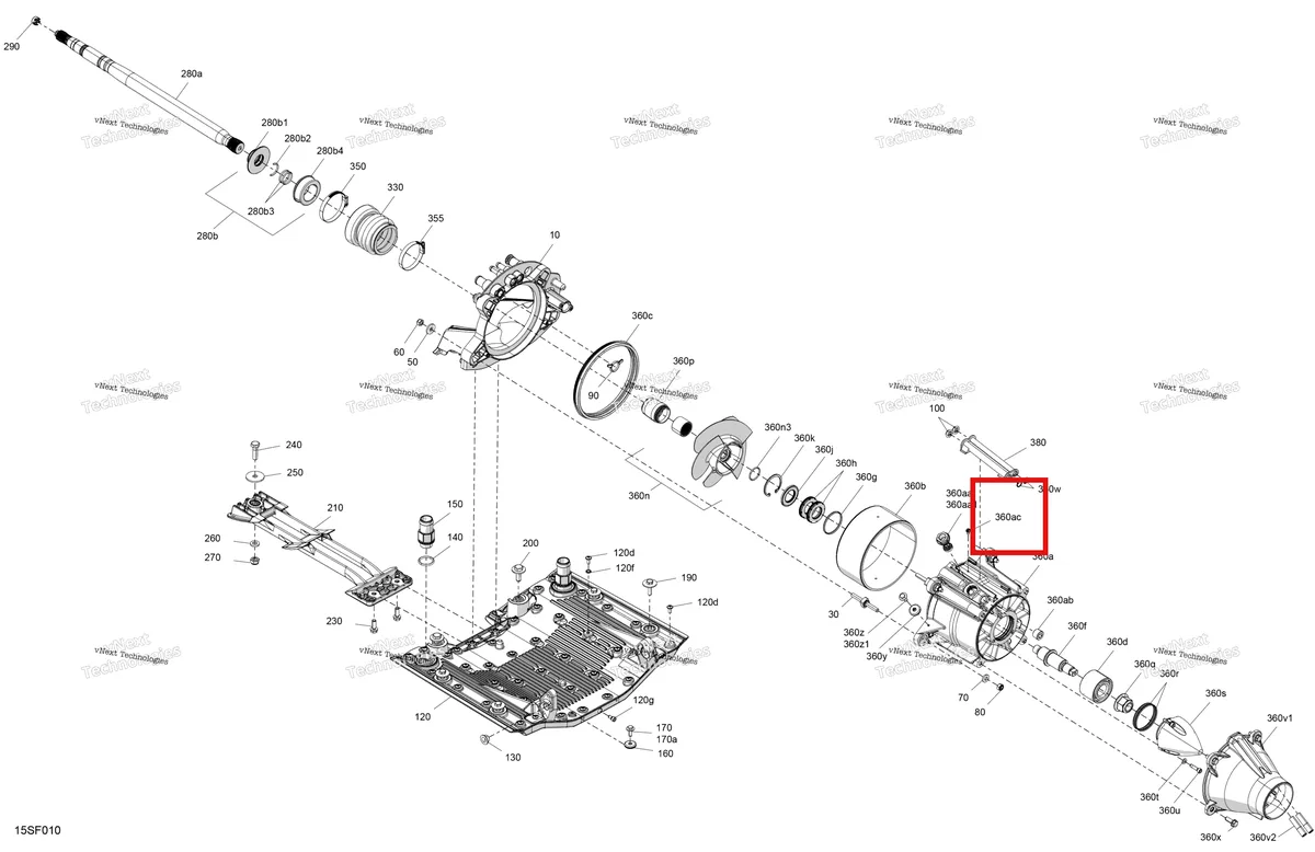 Схема применяемости: Шестигранный винт 10 32 × 3/8 Stainless Sea-Doo RXP (2016) (204100269)