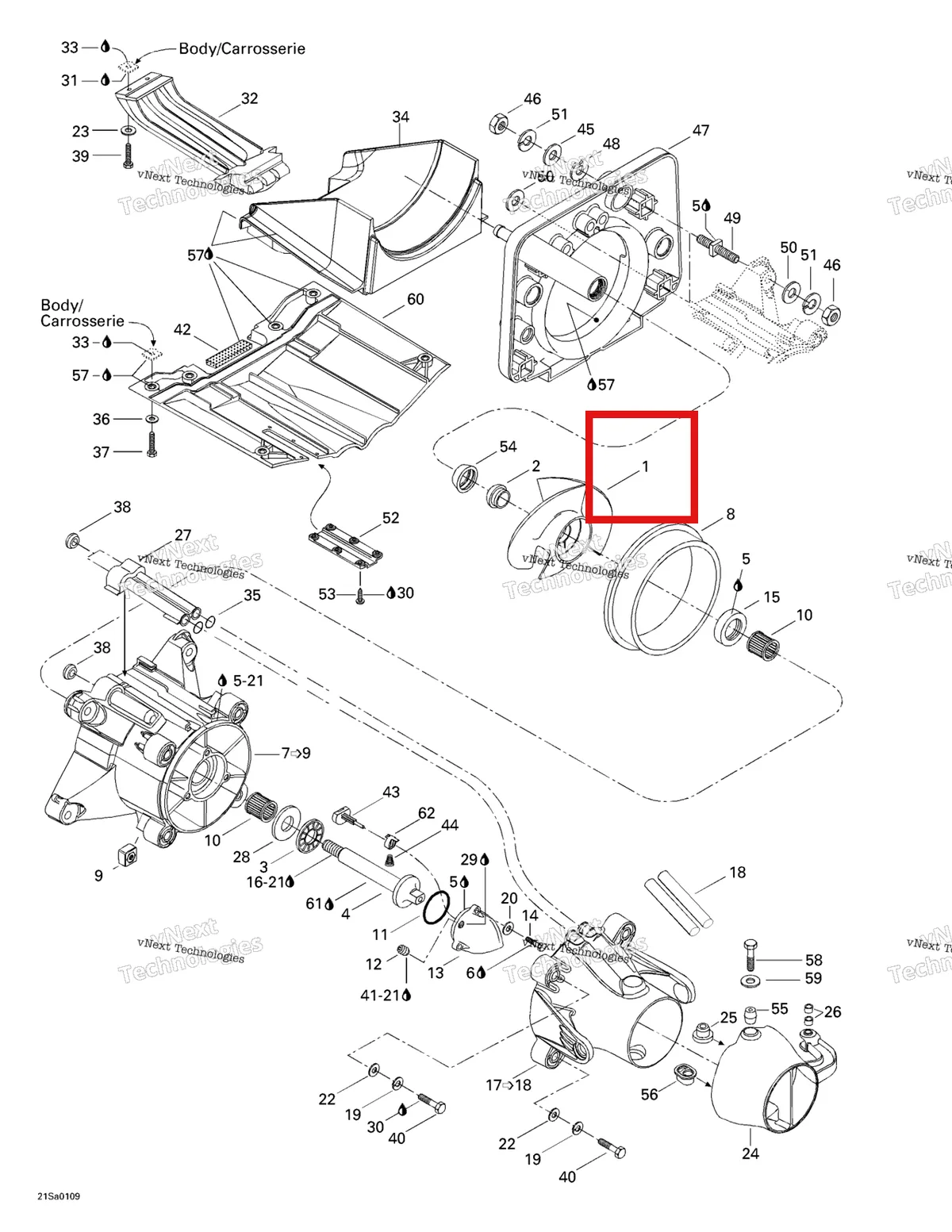 Деталь 204160072 на схеме узла 2001 Sea-Doo GS, 5518/5519 Propulsion System