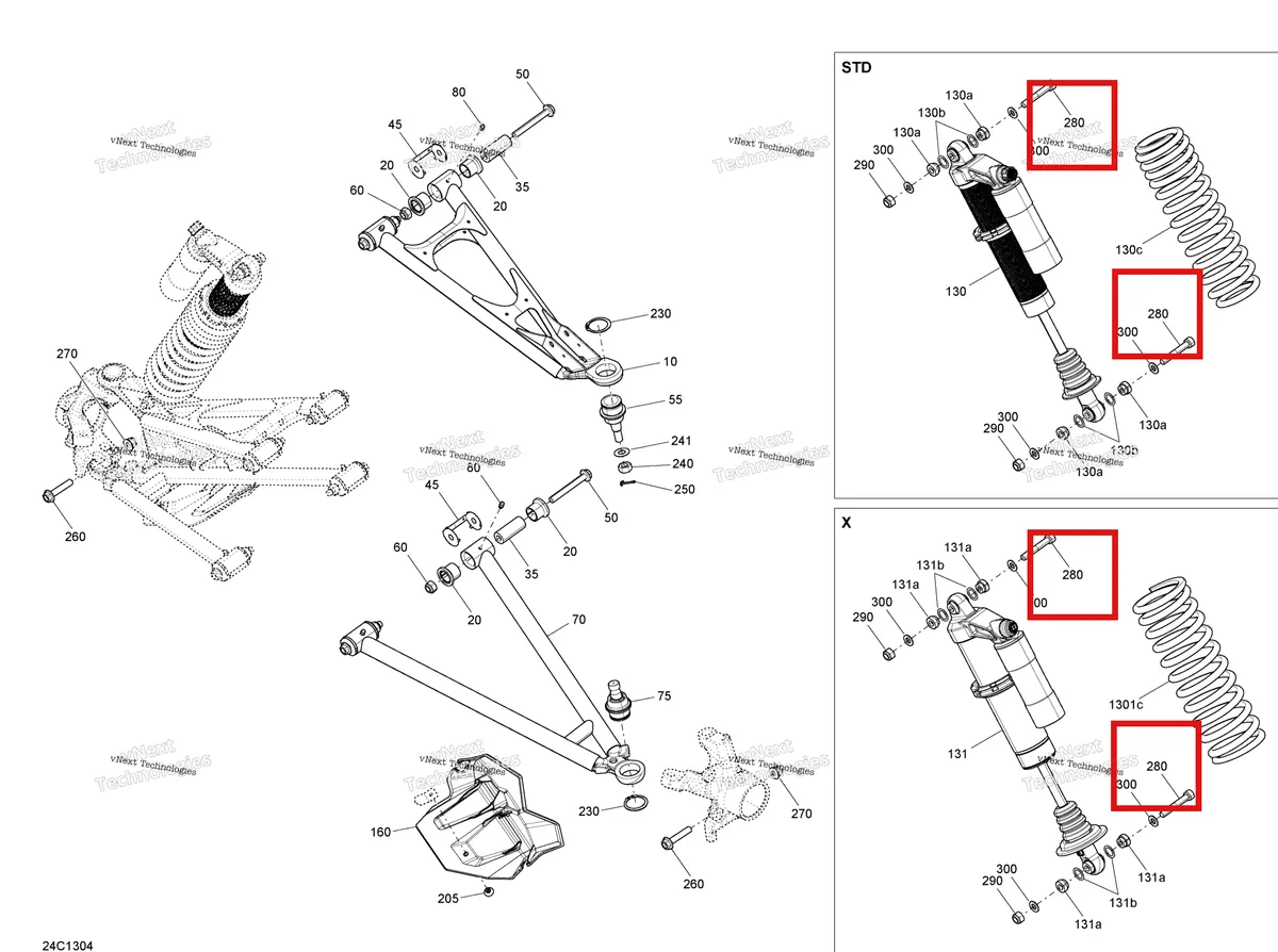 Деталь 205006087 на схеме узла 2013 Can-Am Maverick 1000, STD, XRS Front Suspension