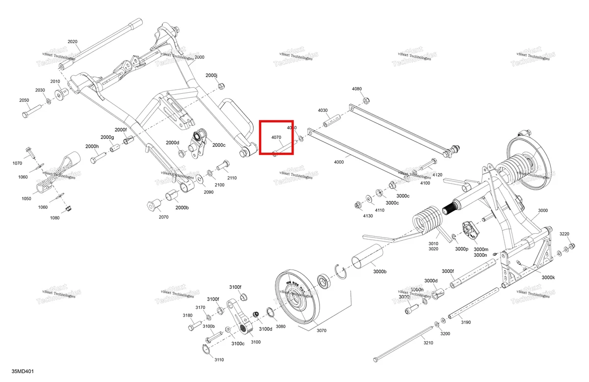 Деталь 205009044 на схеме узла 2024 Ski-Doo BMRA - RACING 600 RS Suspension - Rear - Upper Section