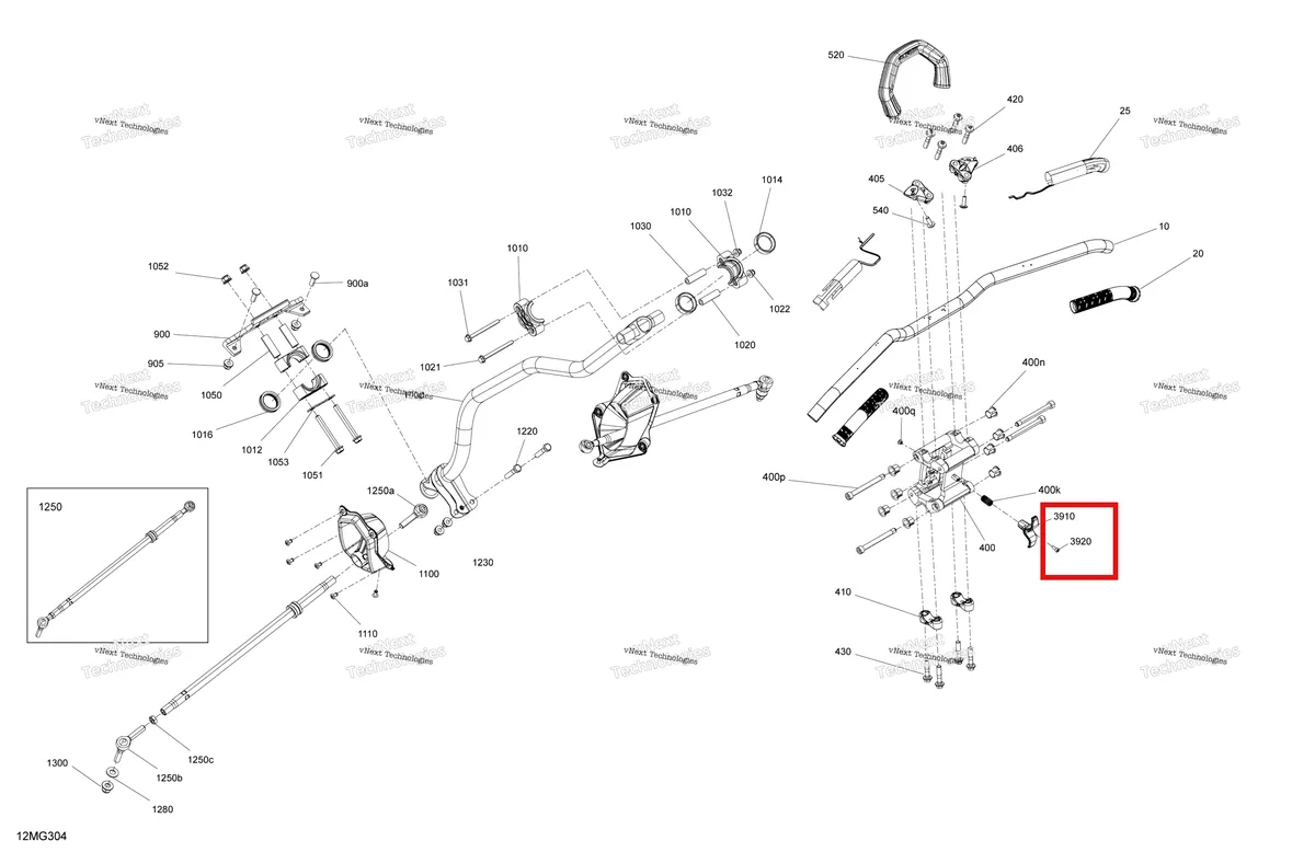 Деталь 205041060 на схеме узла 2027 Ski-Doo EXPEDITION - SE - 900 ACE TURBO - AFVH - Airy Blue - 20X154X1.5CSS Track Mechanic - Steering