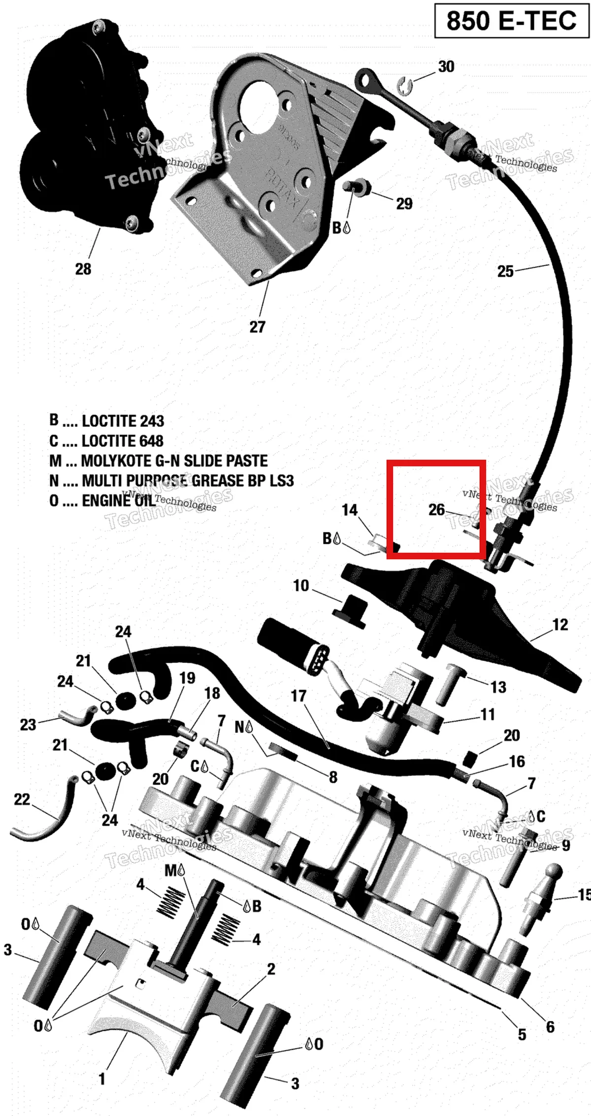 Деталь 205051060 на схеме узла 2017 Ski-Doo SUMMIT - 850 E-TEC Rave Valve - All Models