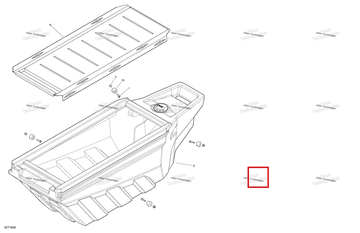 Деталь 205052044 на схеме узла 2019 Can-Am OUTLANDER 6X6 - 1000 EFI - T3 Option Drawer Box Kit