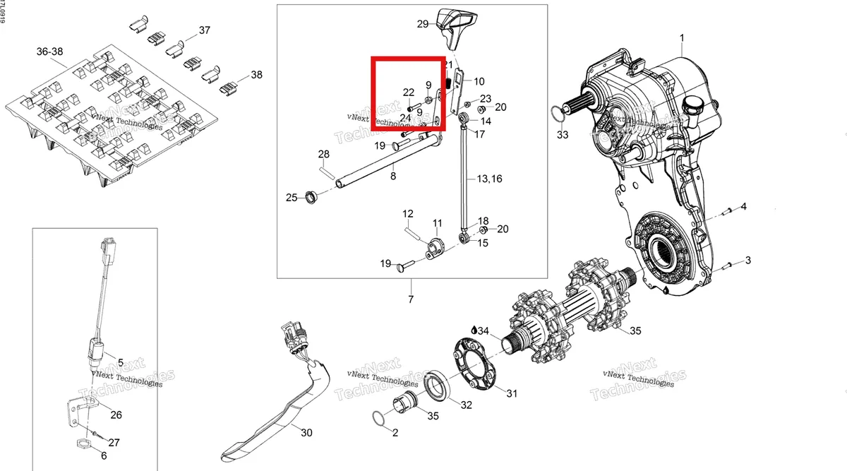 Деталь 205052534 (Винт) на схеме узла 2009 Ski-Doo Expedition TUV 600 H.O. SDI REV-XU Drive System