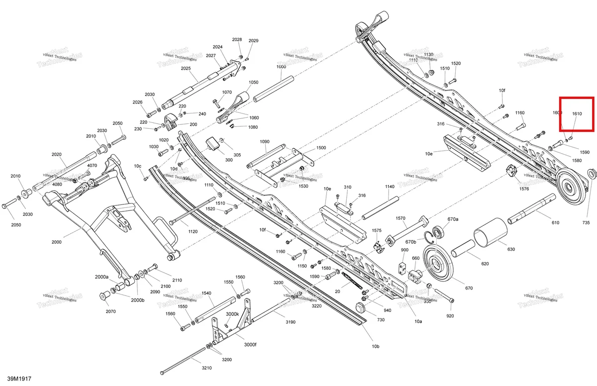 Деталь 205061260 на схеме узла 2019 Ski-Doo MXZ 600 RACING Rear Suspension - 600 Racing Lower Parts