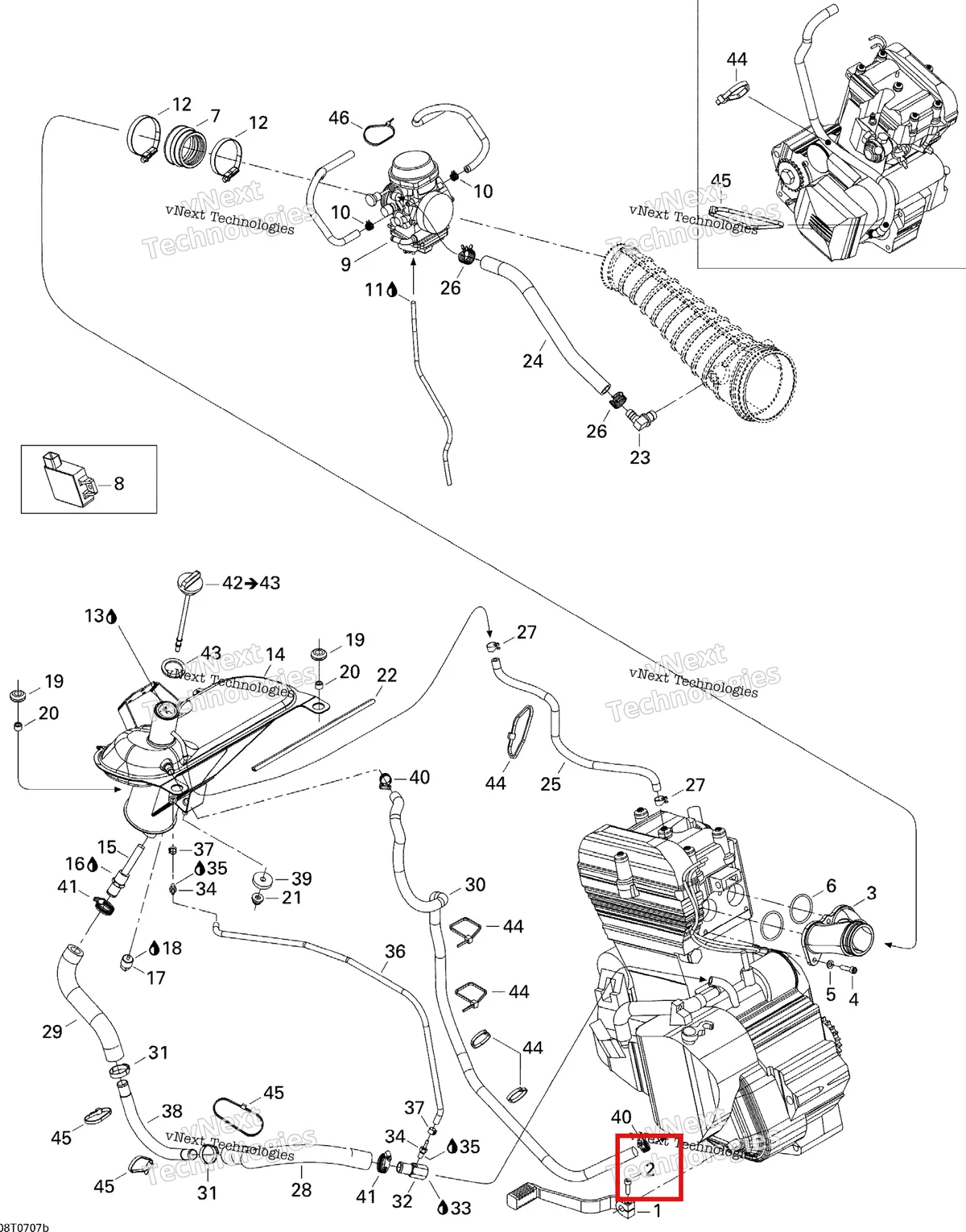 Деталь 205062047 на схеме узла 2007 Can-Am DS 650 X Engine 2
