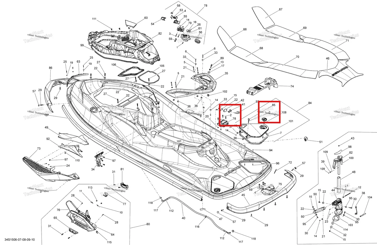 Деталь 205063060 на схеме узла 2015 Sea-Doo WAKE PRO 215 Body